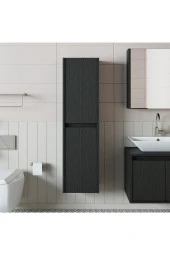 ROOMART Ahşap Siyah Suntalam 130 X 35 Cm Banyo Boy Dolabı thumbnail 1