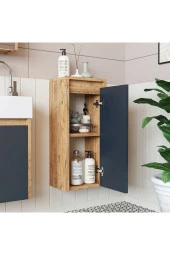 ROOMART Ayaksız Tek Kapaklı Lavabolu 50 Cm Banyo Dolabı+aynalı Üst Dolabı+boy Dolabı thumbnail 5