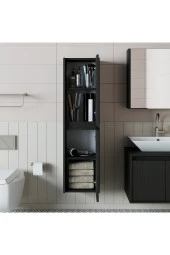 ROOMART Ahşap Siyah Suntalam 130 X 35 Cm Banyo Boy Dolabı thumbnail 4