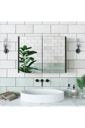 Roomart Ad7 Kulpsuz 2 Kapaklı Ahşap Siyah Suntalam 80 Cm Aynalı Banyo Üst Dolabı thumbnail 4