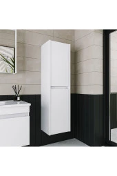 ROOMART Banos Banyo Bd2 Ayaksız 2 Kapaklı Mat Beyaz 130 X 35 Cm Banyo Boy Dolabı - 1