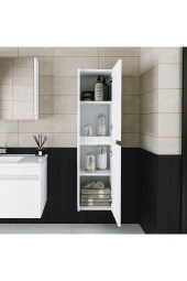 ROOMART Banos Banyo Bd2 Ayaksız 2 Kapaklı Mat Beyaz 130 X 35 Cm Banyo Boy Dolabı - 2