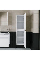 ROOMART Banos Banyo Bd2 Ayaksız 2 Kapaklı Mat Beyaz 130 X 35 Cm Banyo Boy Dolabı - 4