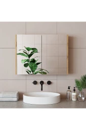 ROOMART Ad7 Kulpsuz Çift Kapaklı Ahşap-mat Beyaz Mdf 80 Cm Aynalı Banyo Üst Dolabı Banos1754 - 1