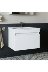 ROOMART Roomart Ld3 Ayaksız 2 Kapaklı Lavabolu Beyaz Mdf 65 Cm Banyo Dolabı thumbnail 1