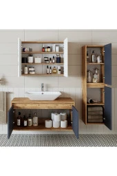 ROOMART Roomarttm7.3 Lavabolu Ahşap-antrasit Mdf 100cm Banyo Dolabı+aynalı Banyo Üst Dolabı+banyo Boy Dolabı - 2