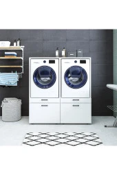 ROOMART Çamaşır Ve Kurutma Makinesi Dolabı Takımı Mat Beyaz thumbnail 3