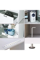 ROOMART Çamaşır-kurutma Makinesi Dolabı + Üst Dolabı Mat Beyaz - 4