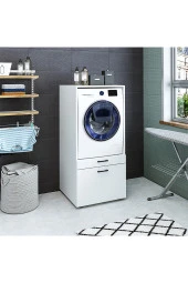 ROOMART Çamaşır-kurutma Makinesi Dolabı Mat Beyaz thumbnail 1