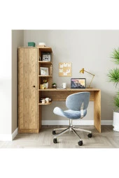 ROOMART ROMA RAFLI ÇALIŞMA MASASI , ÇALIŞMA OFİS MASASI SOL DOLAPLI ATLANTİK ÇAM - 1
