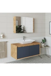 ROOMART Roomart Tm7.2 Lavabolu Ahşap-antrasit Mdf 100 Cm Banyo Dolabı + Aynalı Banyo Üst Dolabı - 2