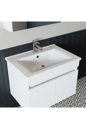 ROOMART Roomart Ld3 Ayaksız 2 Kapaklı Lavabolu Beyaz Mdf 65 Cm Banyo Dolabı thumbnail 3