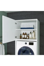 ROOMART Çamaşır-kurutma Makinesi Dolabı + Üst Dolabı Mat Beyaz - 3