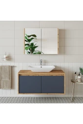 ROOMART Roomart Tm7.2 Lavabolu Ahşap-antrasit Mdf 100 Cm Banyo Dolabı + Aynalı Banyo Üst Dolabı - 4