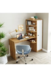 ROOMART ROMA RAFLI ÇALIŞMA MASASI , ÇALIŞMA OFİS MASASI SAĞ ATLANTİK ÇAM - 5