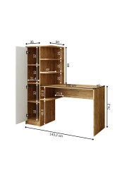 ROOMART ROMA RAFLI ÇALIŞMA MASASI , ÇALIŞMA OFİS MASASI SOL DOLAPLI ATLANTİK ÇAM - 5