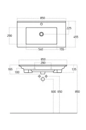 ROOMART Atria 85 Cm Konsollu Lavabo Banyo Dolabı Lavabosu Beyaz thumbnail 1
