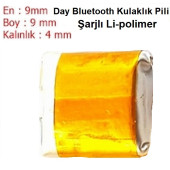 Day Bluetooth Kulaklık Pili Mp3/4 3.7v 35mah Şarjlı Li-polimer (ölçüler : 1mmx1mmx4mm) - 5