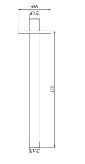 ECA Tavandan Duş Başlığı Borusu Mat Siyah Renkli 102126654C1 thumbnail 2