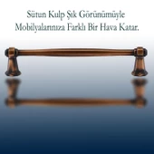 Sütun Düz Metal 128 mm Eskitme Antik Bakır Mobilya Mutfak Çekmece Dolap Dolabı Kulpu Kulbu Kulpları - 3