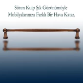 Sütun Düz Metal 224 mm Eskitme Antik Bakır Mobilya Mutfak Çekmece Dolap Dolabı Kulpu Kulbu Kulpları - 3