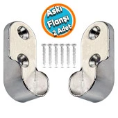 Askı Flanşı Oval Dolap Elbise Askı Aparatı Krom 30 mm (2 ADET) thumbnail 1