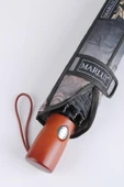 Marlux Gri Desenli Ahşap Saplı Tam Otomatik Premium Lüks Kadın Şemsiye M21MAR1002LR006 thumbnail 1