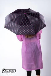 Marlux Siyah Pembe Puantiyeli Tam Otomatik  Kadın Şemsiye M21MAR710R002 thumbnail 3