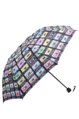 Marlux Nostalji Kaset Desenli 8 Telli Manuel Rüzgara Dayanıklı Şemsiye M21MAR606R01 thumbnail 8