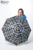Marlux Nostalji Kaset Desenli 8 Telli Manuel Rüzgara Dayanıklı Şemsiye M21MAR606R01 thumbnail 4
