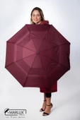 Marlux 8 Telli Tam Otomatik Rüzgara Dayanıklı Yapı Kılıflı Şemsiye Bordo MPR2001 thumbnail 5