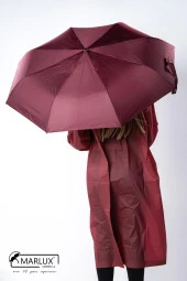 Marlux 8 Telli Tam Otomatik Rüzgara Dayanıklı Özel Sap Tasarımlı Şemsiye Bordo MPR2004 thumbnail 3