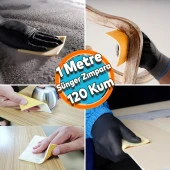 Ahşap Metal Sünger Zımpara Kağıdı Mutfak Banyo Bulaşık Süngeri Bant Kağıt Süngerli Zımpara 1 Metre 120 Kum - 1