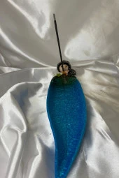 Seramik Çubuk Tütsülük Uzun Yaprak Bilge Kirpi Mavi - 2