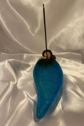 Seramik Çubuk Tütsülük Uzun Yaprak Bilge Kirpi Mavi - 3