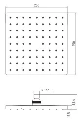 ECA Tiera Kare Duş Başlığı 25x25 Mat Siyah Renkli 102145068C1 - 2