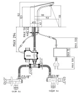 ECA Fotoselli Lavabo Bataryası Elektrikli 108108054 Çift Su Girişli - 2