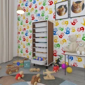 Kenzlife sepetli mutfak dolabı ruberu cvz 110x45x30 banyo oyuncak çamaşır beyaz 8 li sepet thumbnail 1