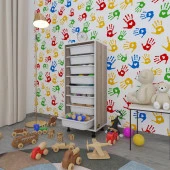 Kenzlife sepetli mutfak dolabı ruberu crd 110x45x30 banyo oyuncak çamaşır beyaz 8 li sepet thumbnail 1