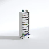 Kenzlife sepetli mutfak dolabı ruberu byz 134x45x30 banyo oyuncak çamaşır beyaz 10 lu sepet - 2