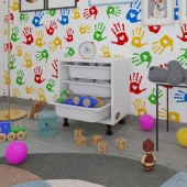 Kenzlife sepetli mutfak dolabı ruberu byz 050x45x30 banyo oyuncak çamaşır beyaz 3 lü sepet thumbnail 1