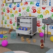 Kenzlife sepetli mutfak dolabı ruberu gri 050x45x30 banyo oyuncak çamaşır beyaz 3 lü sepet thumbnail 1