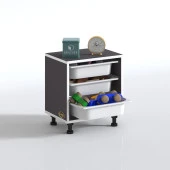 Kenzlife sepetli mutfak dolabı ruberu gri 050x45x30 banyo oyuncak çamaşır beyaz 3 lü sepet thumbnail 2