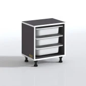 Kenzlife sepetli mutfak dolabı ruberu gri 050x45x30 banyo oyuncak çamaşır beyaz 3 lü sepet thumbnail 3