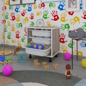 Kenzlife sepetli mutfak dolabı ruberu crd 050x45x30 banyo oyuncak çamaşır beyaz 3 lü sepet thumbnail 1