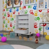 Kenzlife sepetli mutfak dolabı ruberu byz 062x45x30 banyo oyuncak çamaşır beyaz 4 lü sepet thumbnail 1