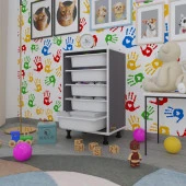 Kenzlife sepetli mutfak dolabı ruberu gri 074x45x30 banyo oyuncak çamaşır beyaz 5 li sepet thumbnail 1