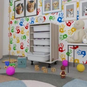 Kenzlife sepetli mutfak dolabı ruberu crd 074x45x30 banyo oyuncak çamaşır beyaz 5 li sepet thumbnail 1