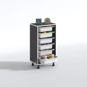 Kenzlife sepetli mutfak dolabı ruberu gri 086x45x30 banyo oyuncak çamaşır beyaz 6 lı sepet - 2