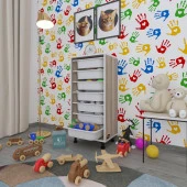 Kenzlife sepetli mutfak dolabı ruberu crd 098x45x30 banyo oyuncak çamaşır beyaz 7 li sepet thumbnail 1